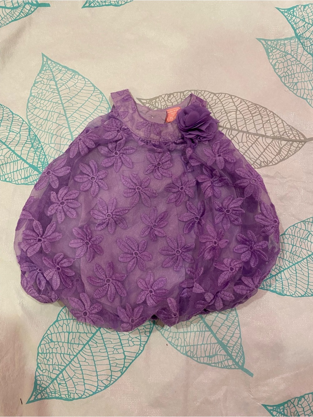 Purple floral dress from Place. Embroidered flower design.